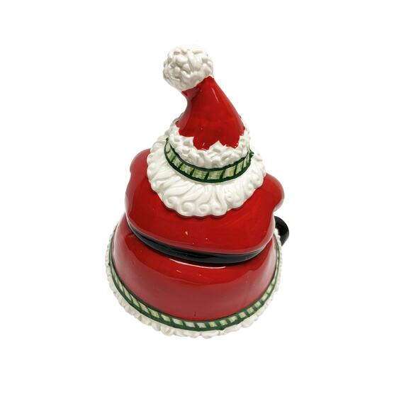 Fitz and Floyd Stocking Stuffers Lidded Box Santa Holding Stocking - Picture 5 of 10